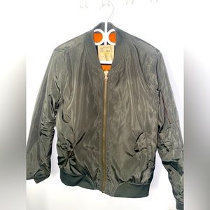 Olive green bomber jacket